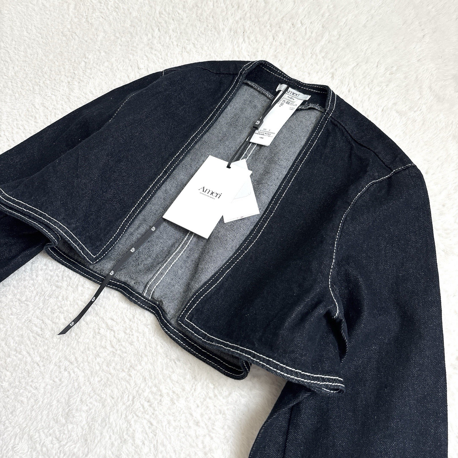 Ameri VINTAGE Japan BOLERO SET DENIM DRESS S Blue Denim Jacket Dress Set New