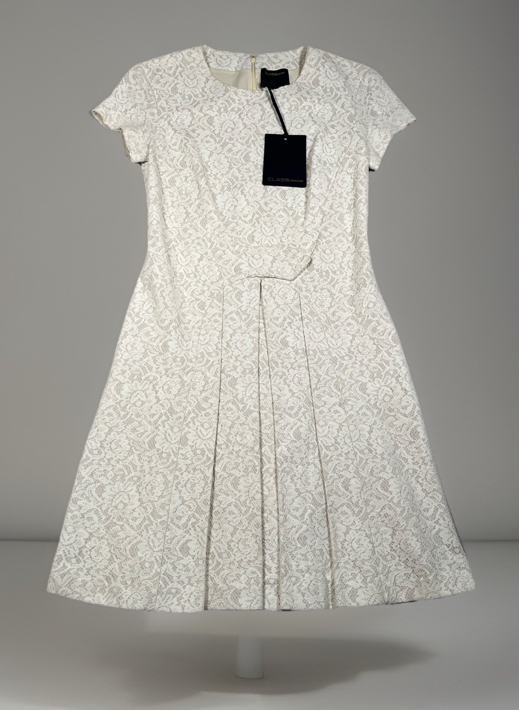 Class by Roberto Cavalli White Vestito Jersey Dress Size 8 Floral Lace Jacquard