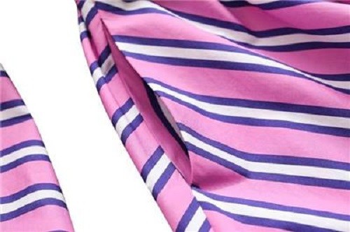 MAJE Pink Purple White Stripe Cocktail Midi Button-Down Shirt-Dress 3 = M 8/10