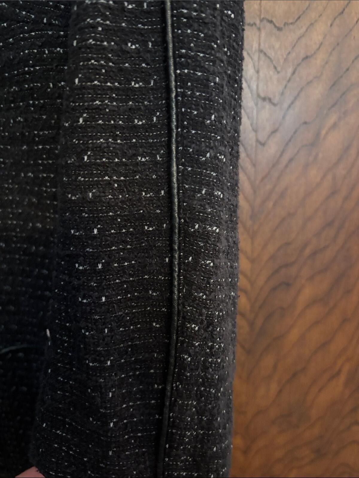 Michael Stars Black Metallic Thread Long Sleeve Sheath Dress