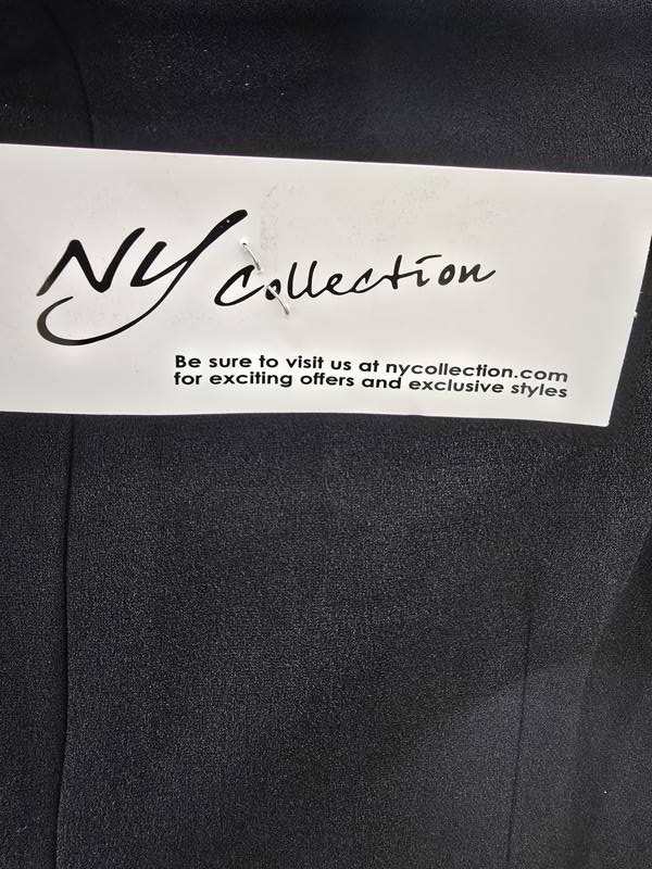 Ny Collection Petite Exposed Zipper Cap Sleeve Dress Women’s PM Black Back Zip