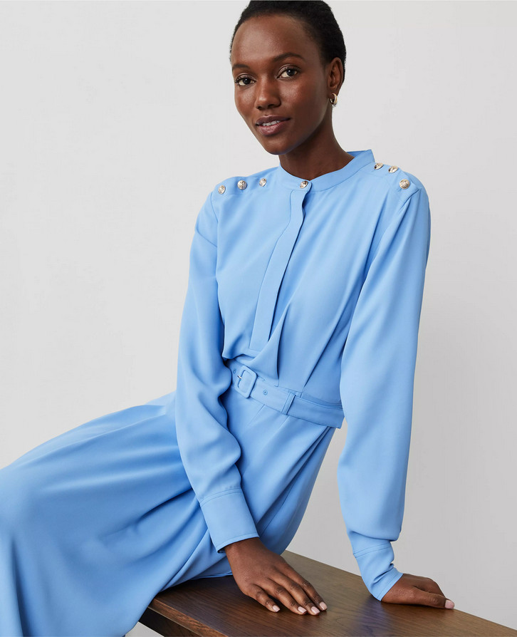 NEW ANN TAYLOR $179 CLEAR SKIES STAND COLLAR MAXI FLARE DRESS SZ 6