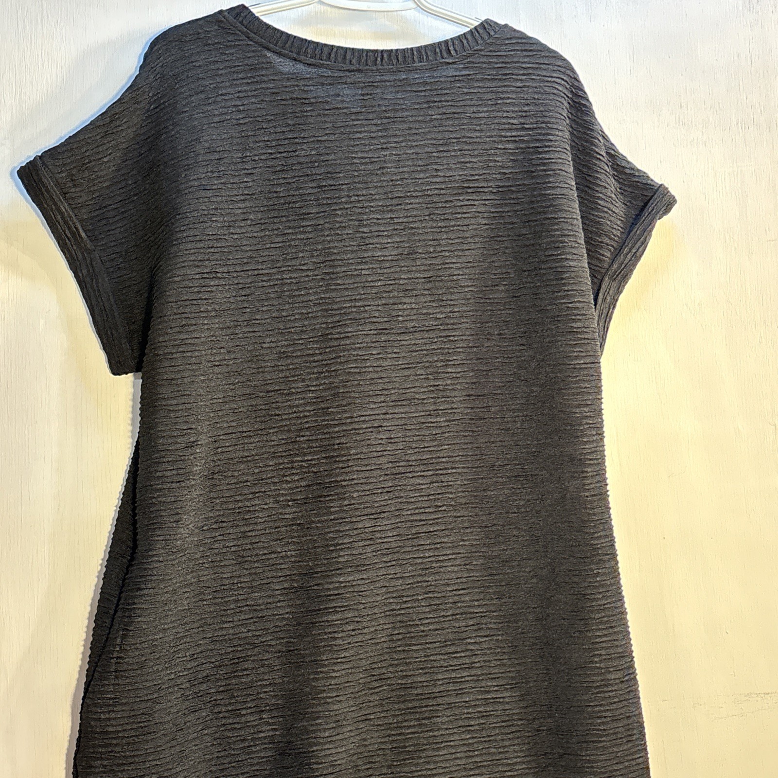 Evaless Women’s Size L Stretch Textured Knit Tunic Dress Pockets