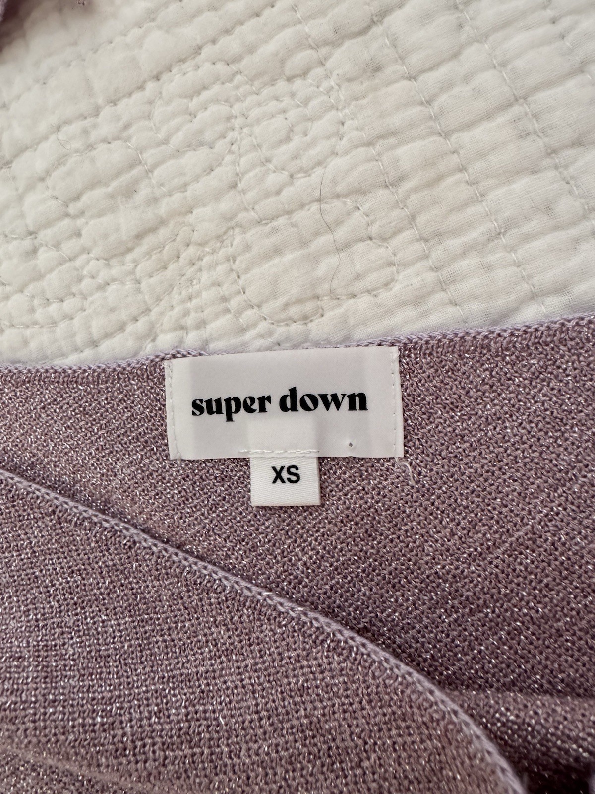 superdown Purple Knit One Shoulder Tie Strap Stretch Bodycon Mini Dress XS