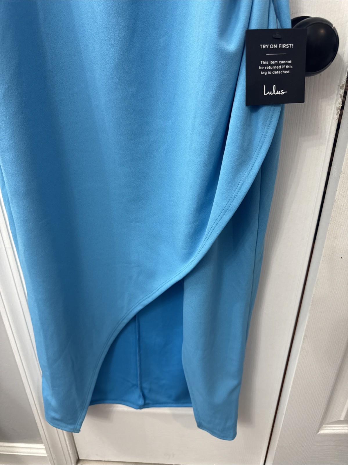 Lulus Blue Sweetheart Strap Zipper Back Dress Size Extra Large