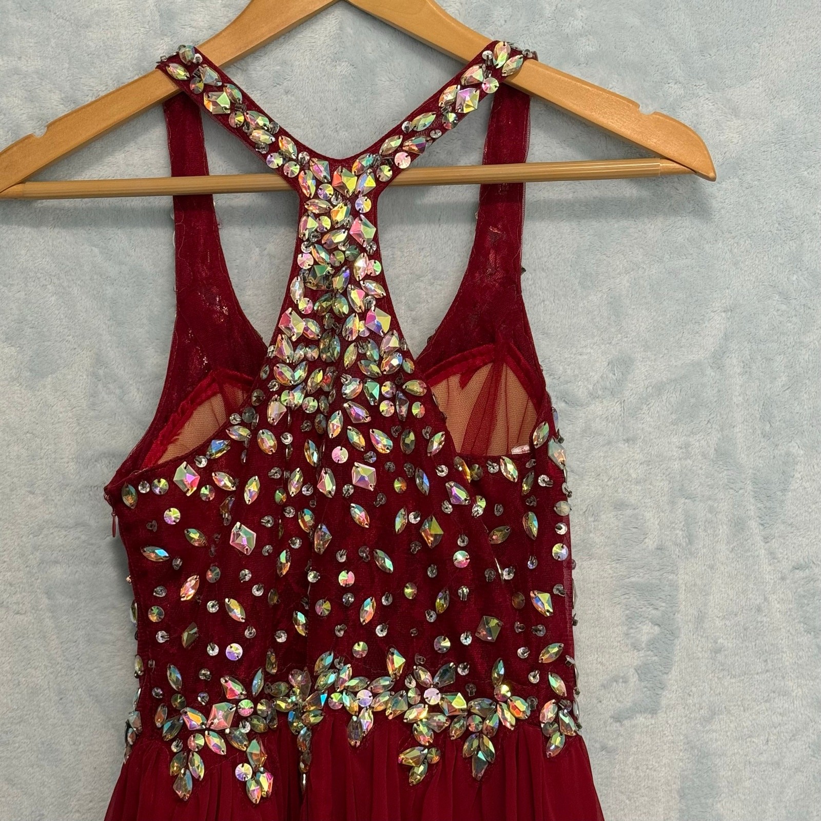 Dancing Queen Red Embellished Halter Cocktail Dress Homecoming Mini S Prom