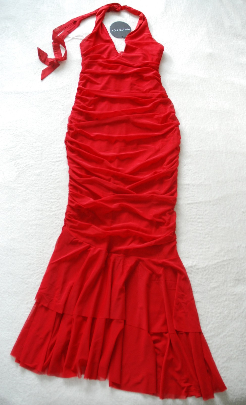 White Fox Boutique Electric Love Party Halter Midi Dress Red M RRP£60