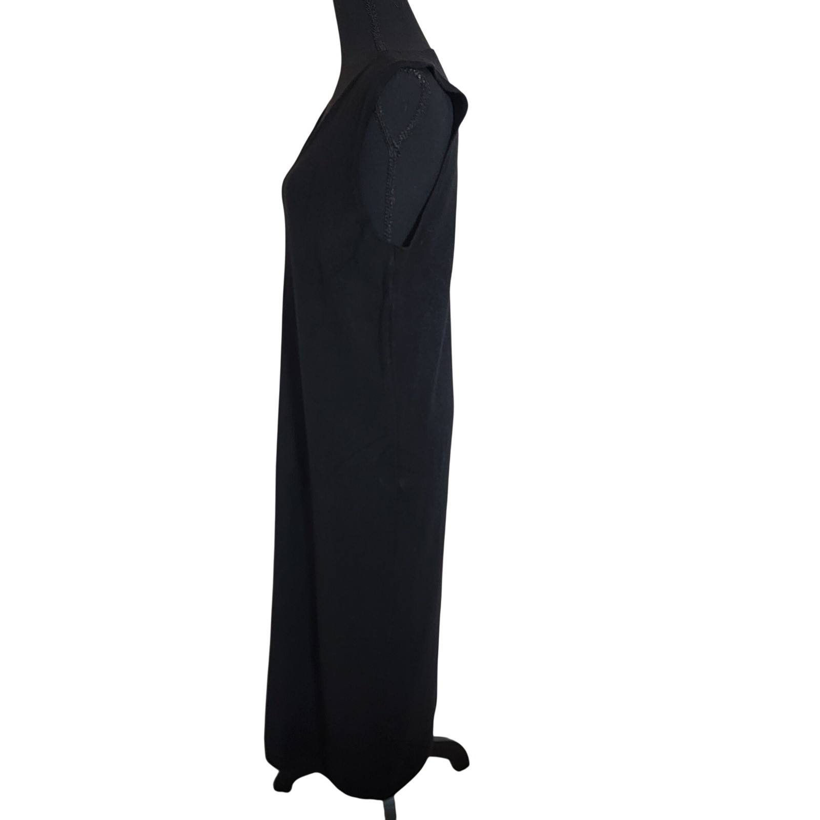 Alchemia Tricot Made in Italy Medium Black Sleeveless Maxi Knit Dress Minimalist