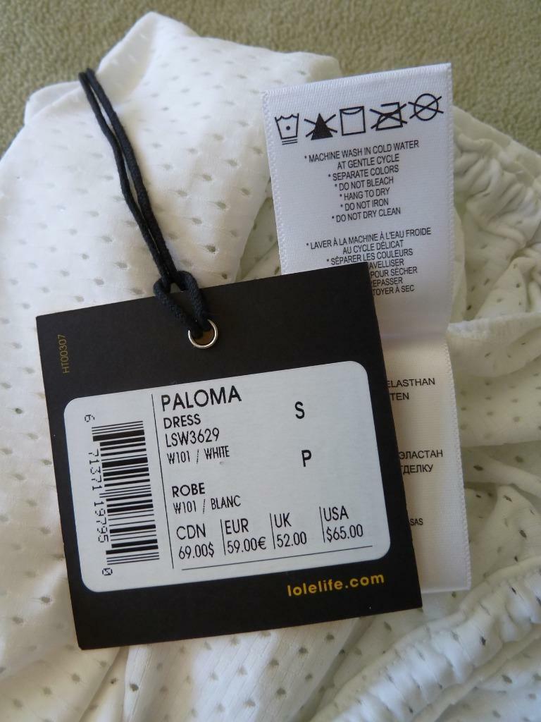 NWT LOLE Paloma White Ruched Drawstring Sides & Waist Razorback Dress/Coverup S