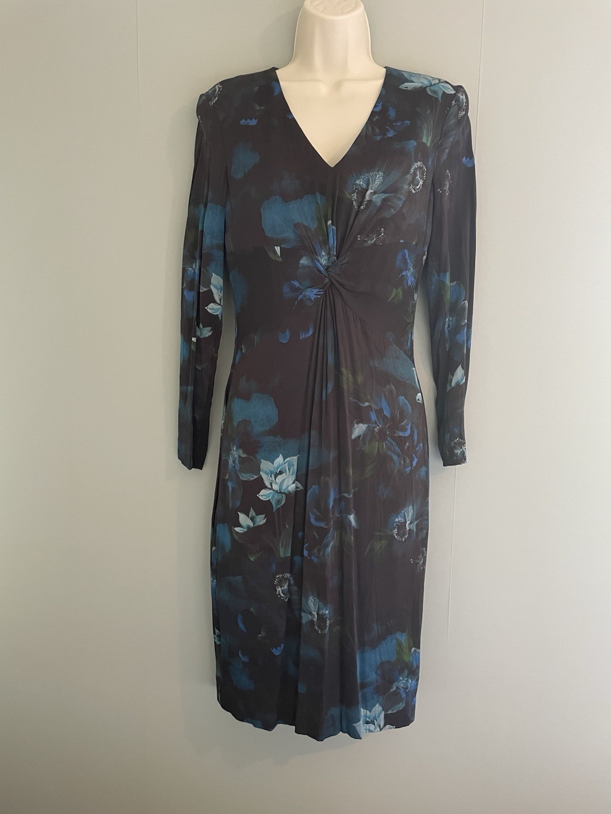 Beautiful Jigsaw V-neck Floral Dress UK 8 Long Sleeve