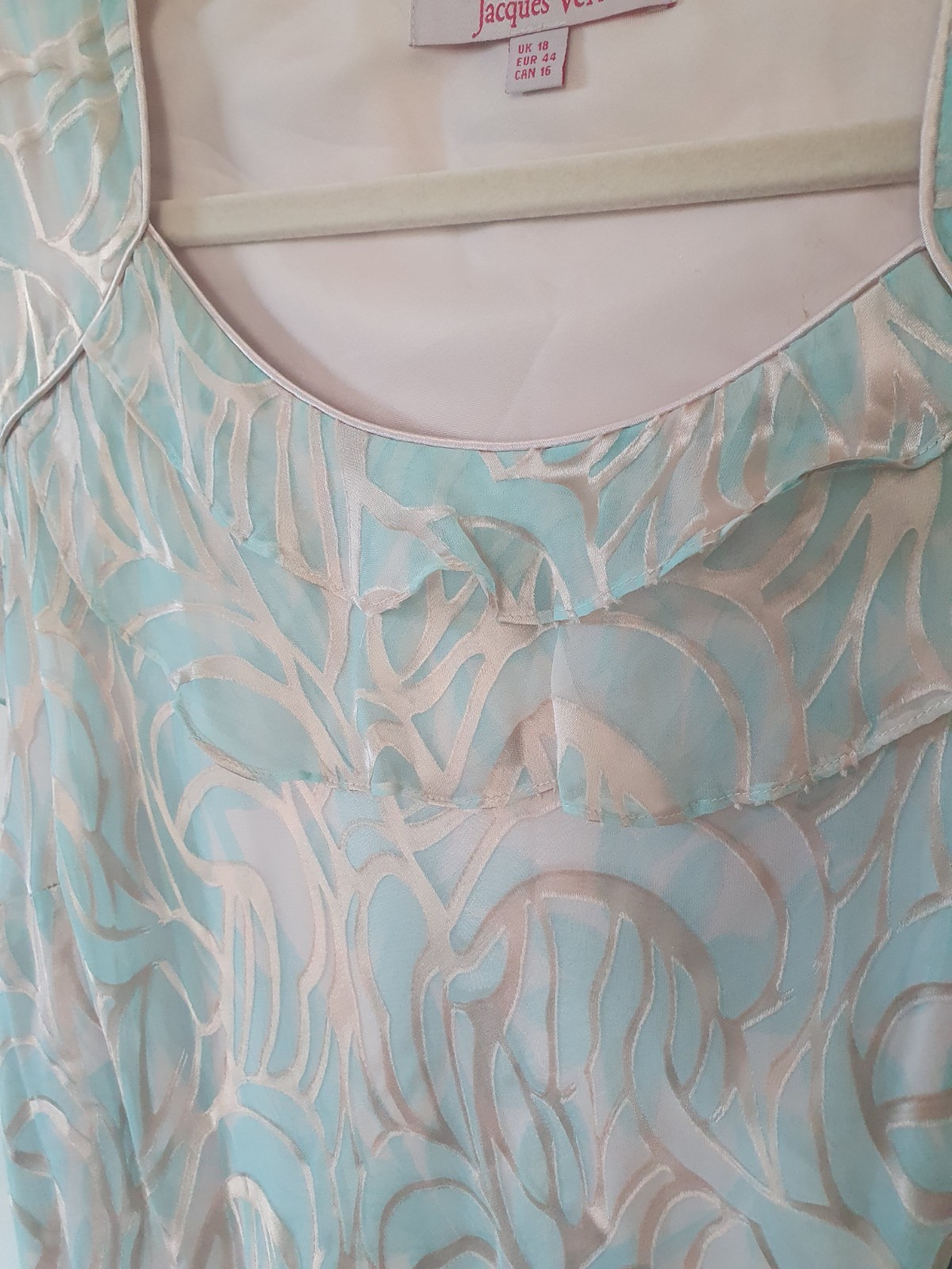 Authentic Vintage Jacques Vert Silk Blend Devoré Midi Dress | Size UK 18 |…