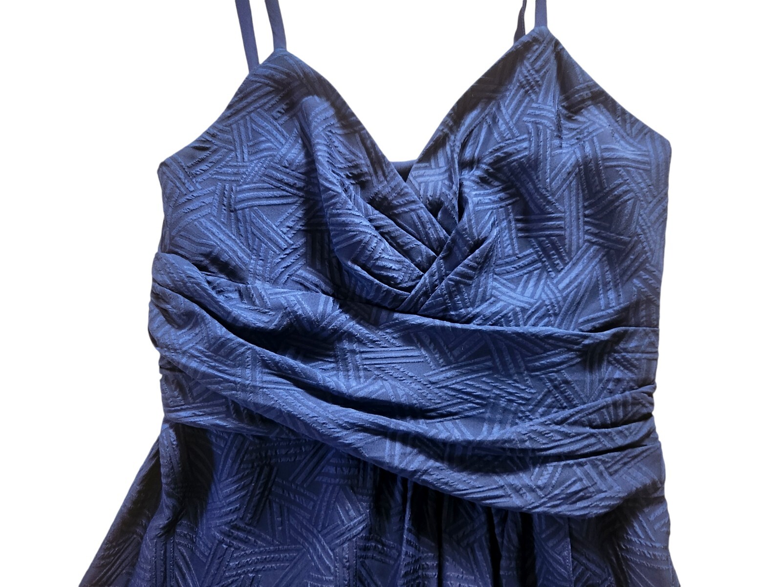 DIANE VON FURSTENBERG Saige Spaghetti Strap Silk Faux Wrap Dress Midnight Sz 8