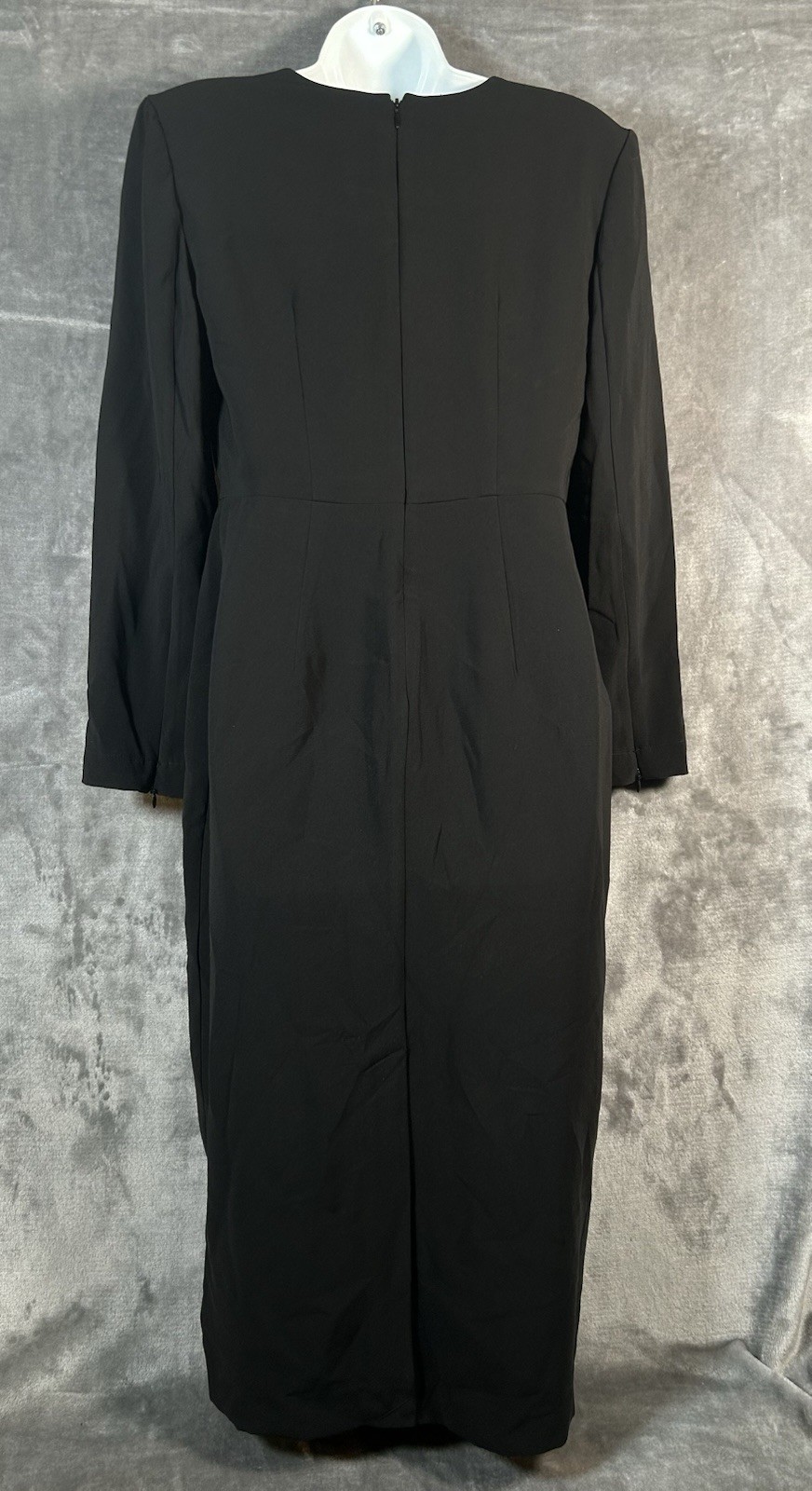 Dress Sergio Hudson Black Small Midi Strong Shoulder