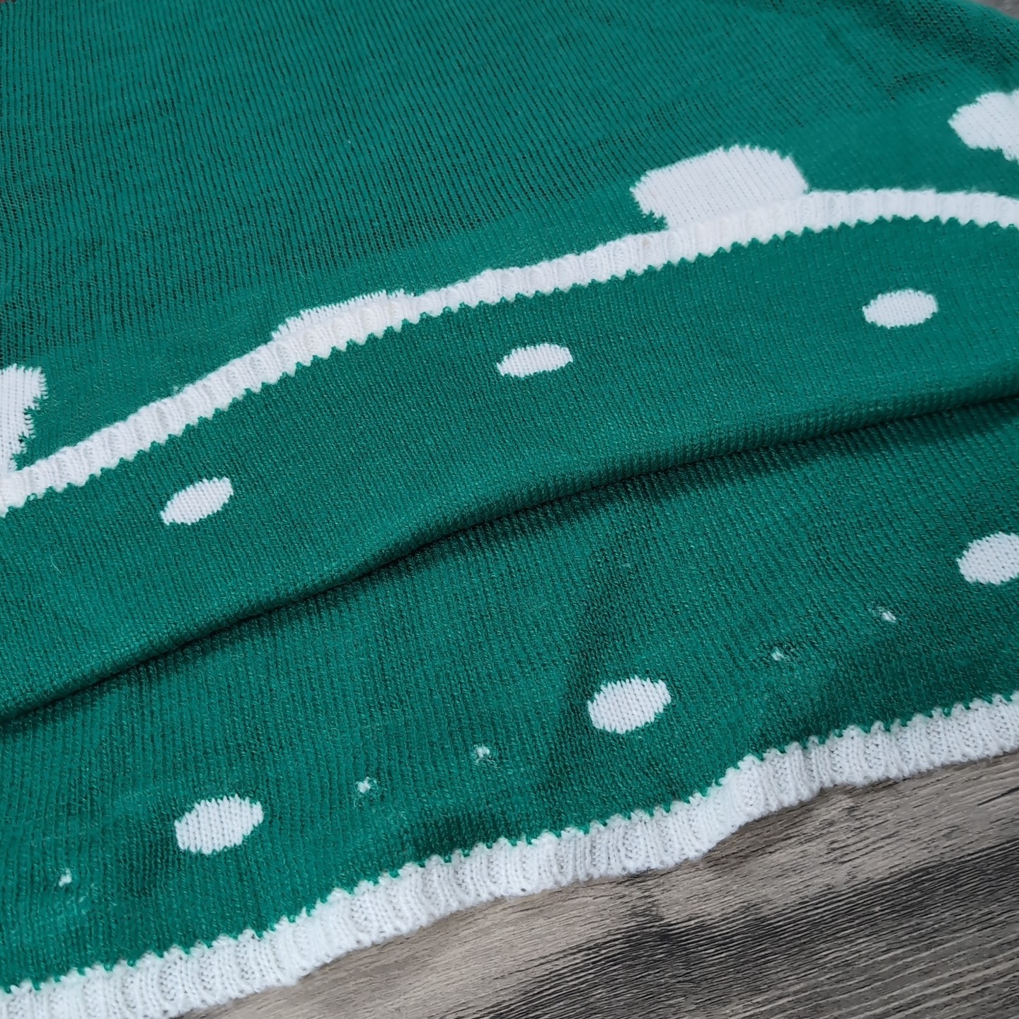 Kitschy Christmas Tree Holiday Fun Long Sleeve Dress Pom Poms Women’s XS