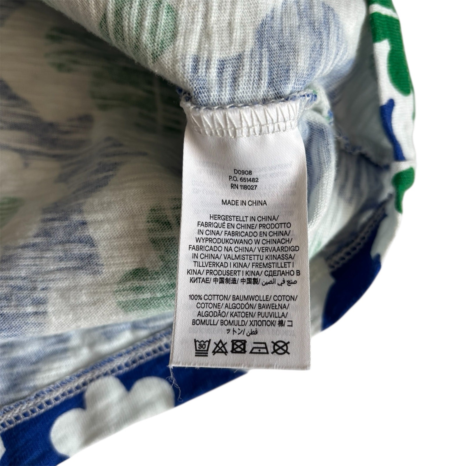 Boden Leah Green and Blue Geometric Pattern Jersey T-Shirt Dress Women’s Size 6
