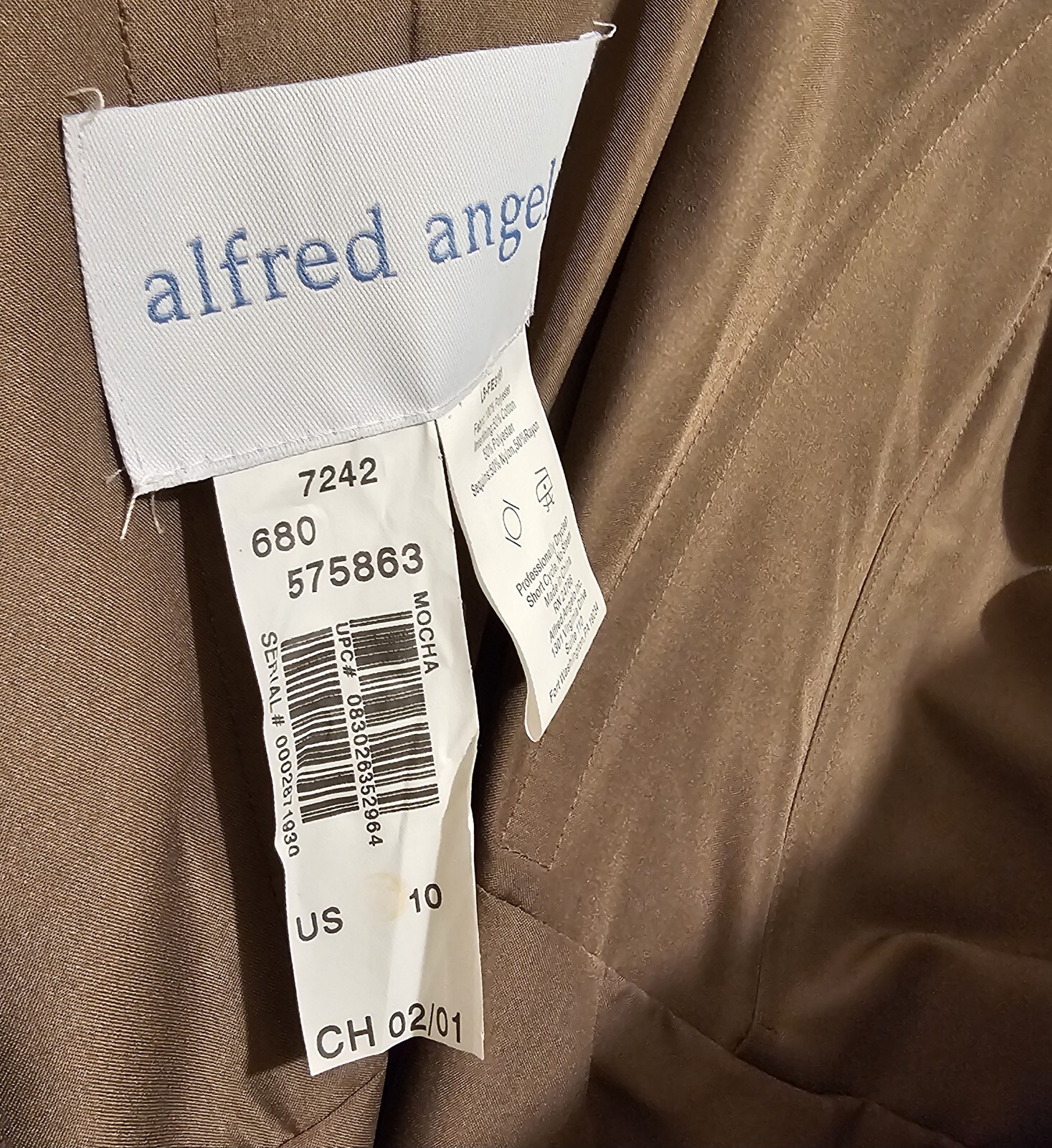 NEW Alfred Angelo Size 10 Evening Dress Formal Gown Bridesmaid Strapless Mocha