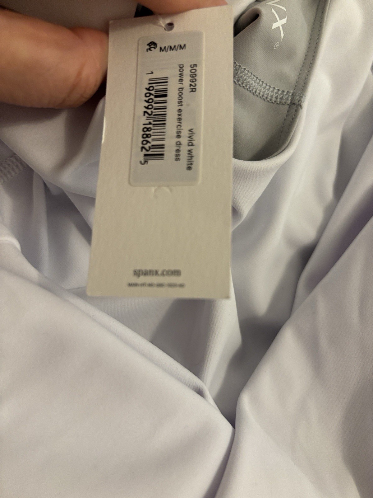 NWT Spanx Power Boost Exercise Dress in Vivid White Performance Wear Size Medium