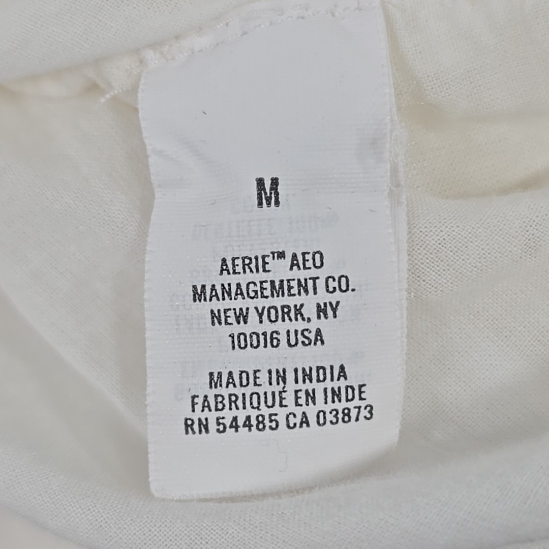 AERIE White Eyelet Embroidered Tiered Sundress SZ M Cotton Lace Trim Boho Summer