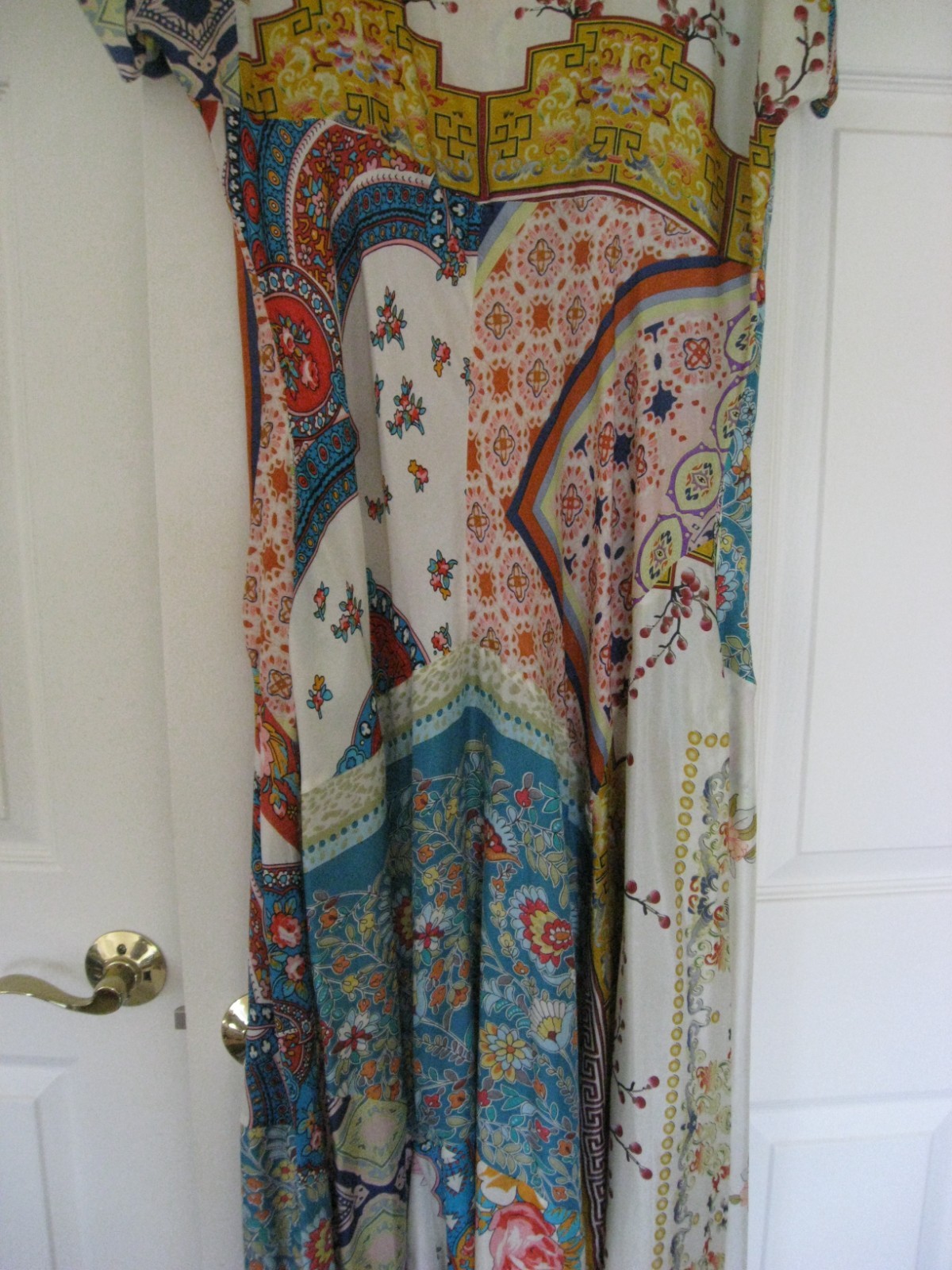 Pre Owned Johnny Was Patchwork Boho Maxi Dress Size M G2U