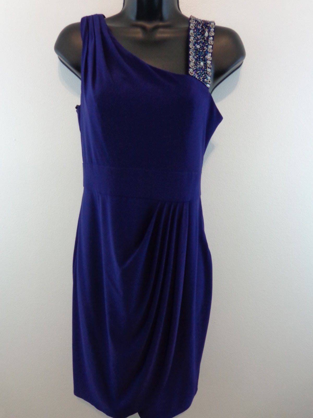Decode 1.8 Women’s 6 Purple Beaded Strap Cocktail Party Dress