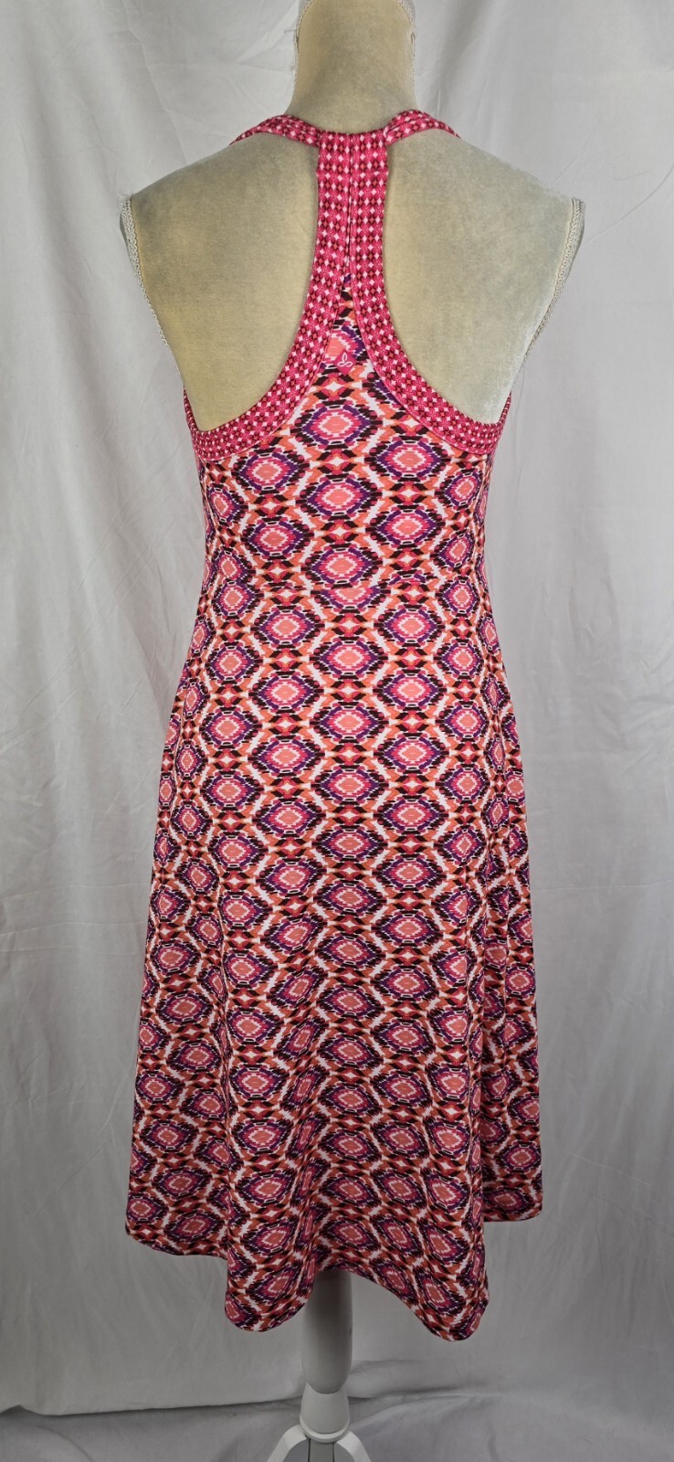 Prana Cali Dress in Azalea Guava Printed Padded Sporty Women’s Sun Dress sz M