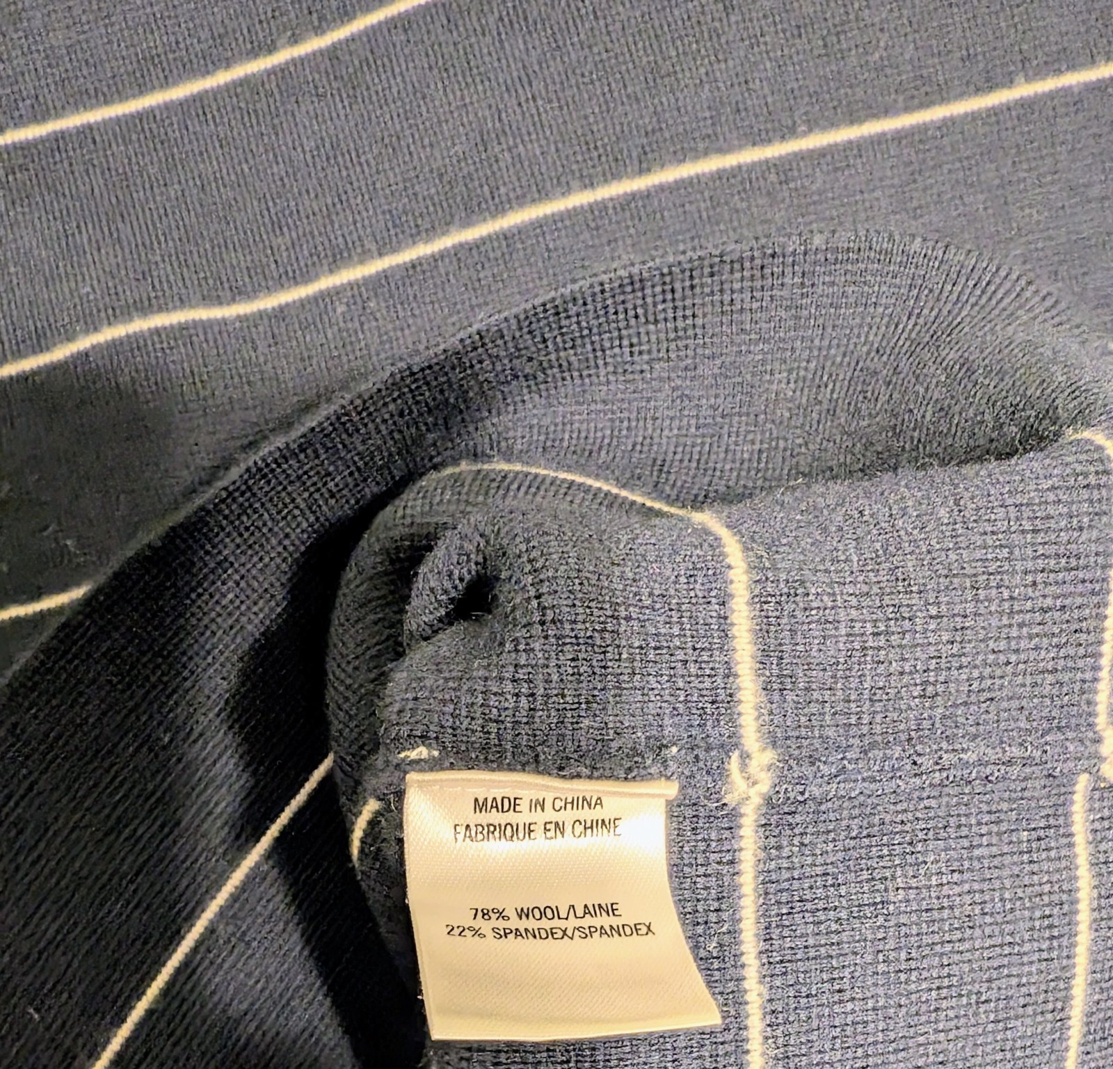 Theory Striped Mini Tank Dress S Navy Blue White Knit Wool Blend Nautical Preppy