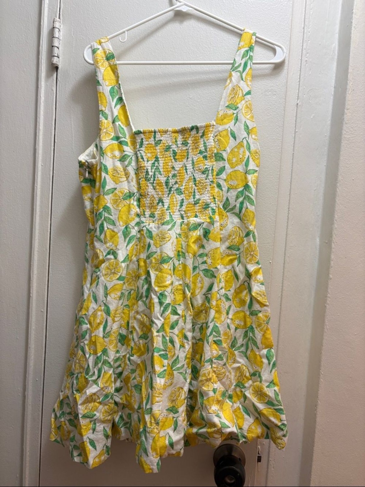 GAP XL White Yellow and Green Lemon Sleeveless Summer Dress
