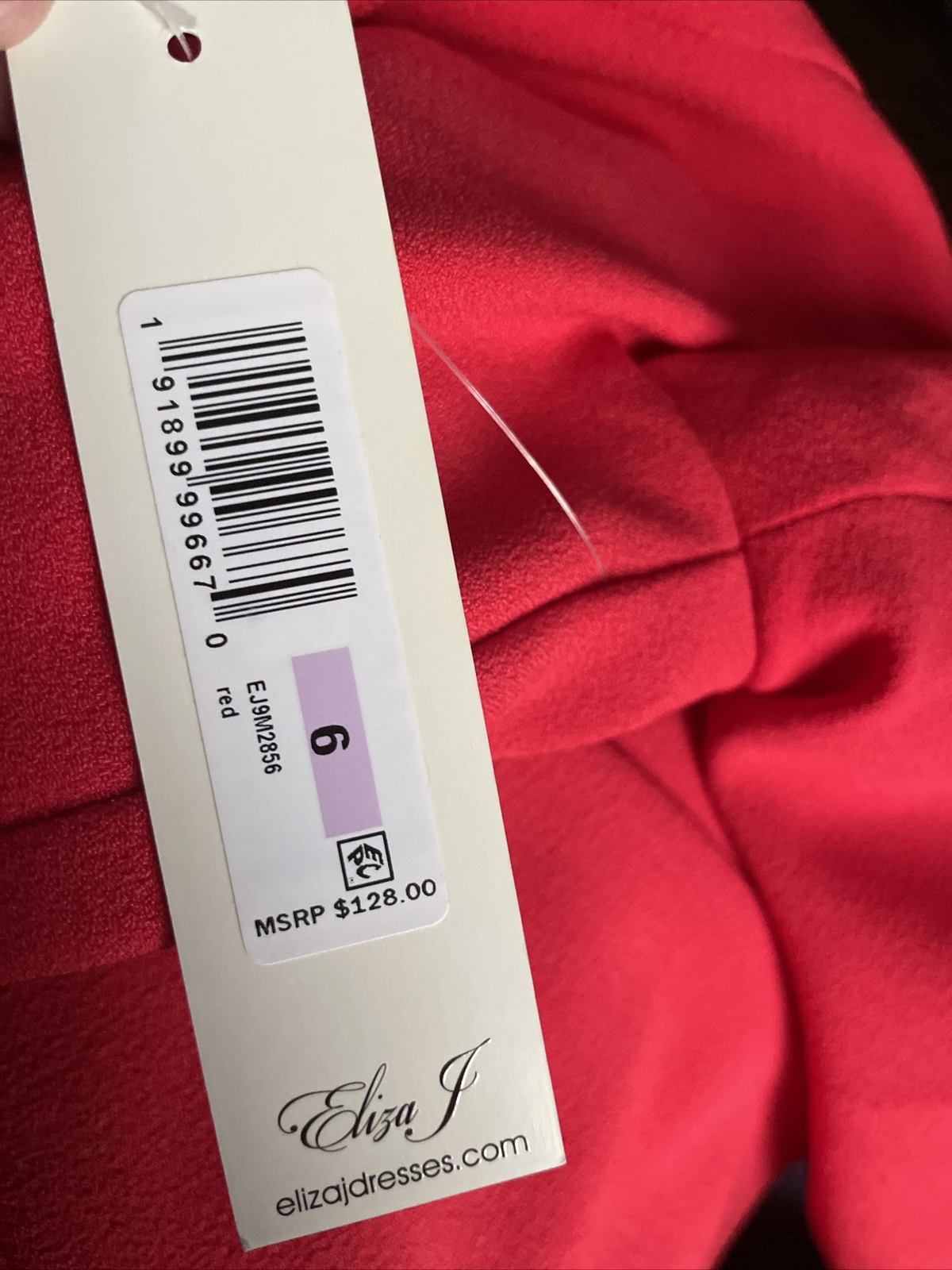 Eliza J Stretch Square Neck Short Puffed Sleeve Sheath Dress Size 6 Red NWT $128