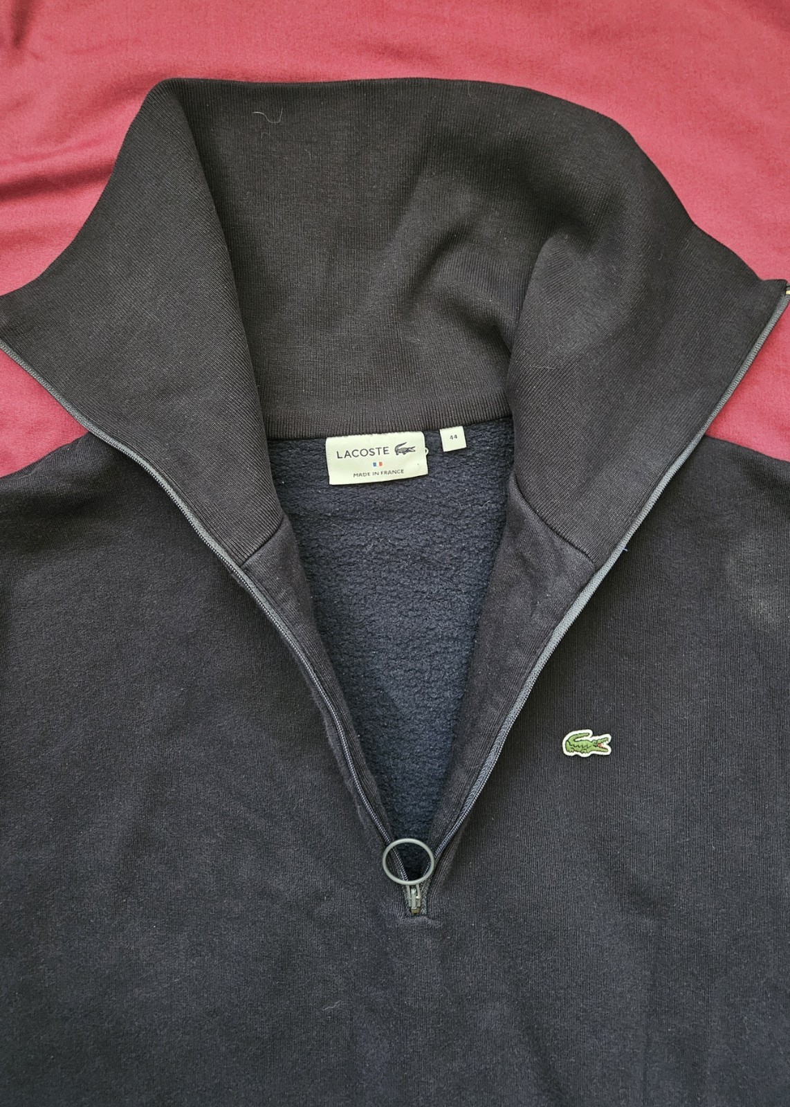 Lacoste Oversized 1/4 Zip Jacguard jumper Dress Womens Size 44