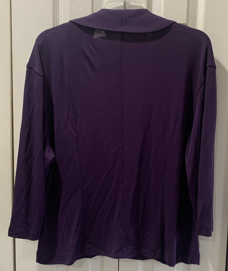 NWT Spiegel Eggplant Purple Sleeveless V Neck Faux Wrap Dress w/ Jacket Size XL