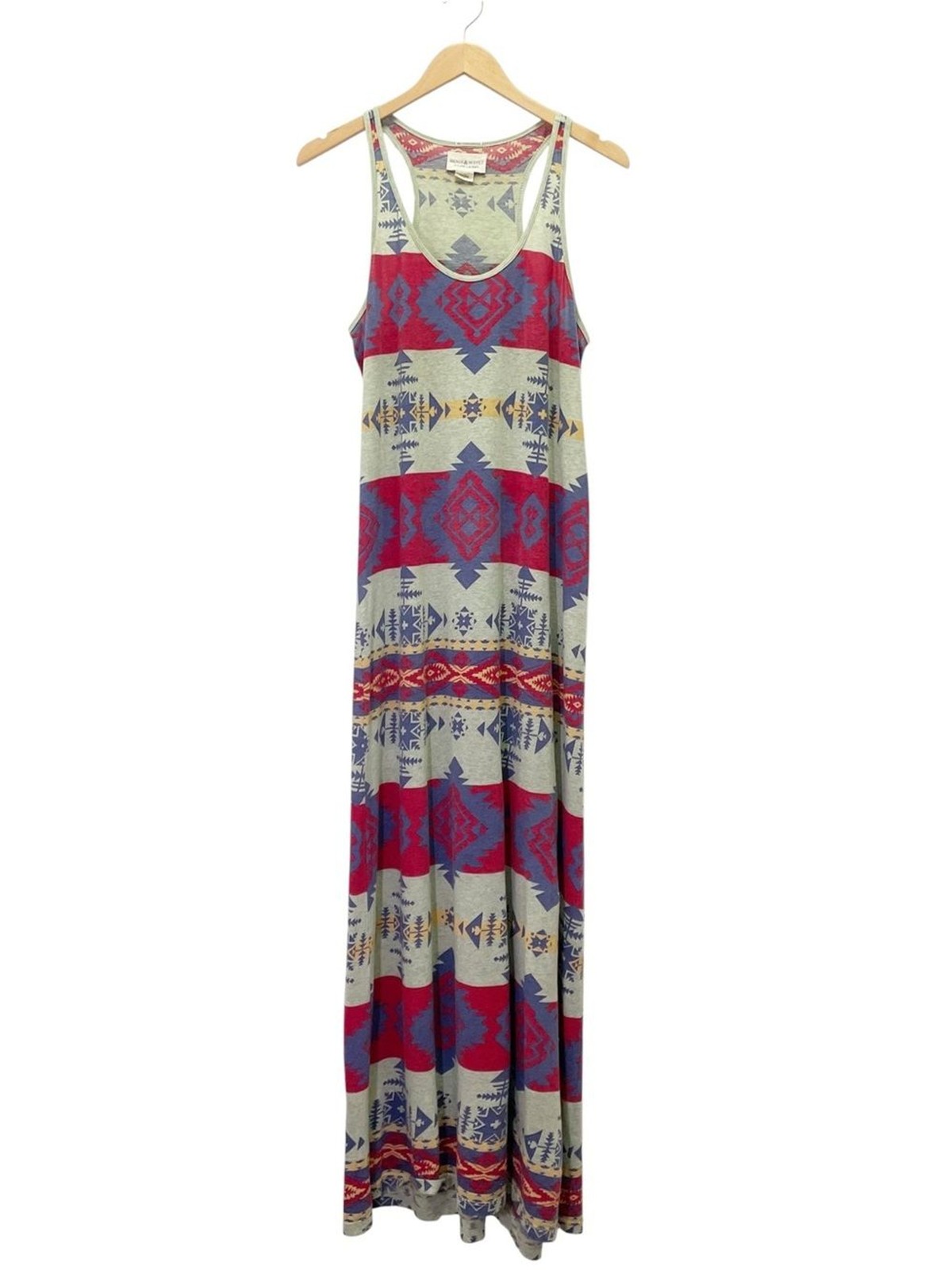 Vintage Ralph Lauren Denim & Supply Tribal Aztec Maxi Tank Dress Boho Size Large
