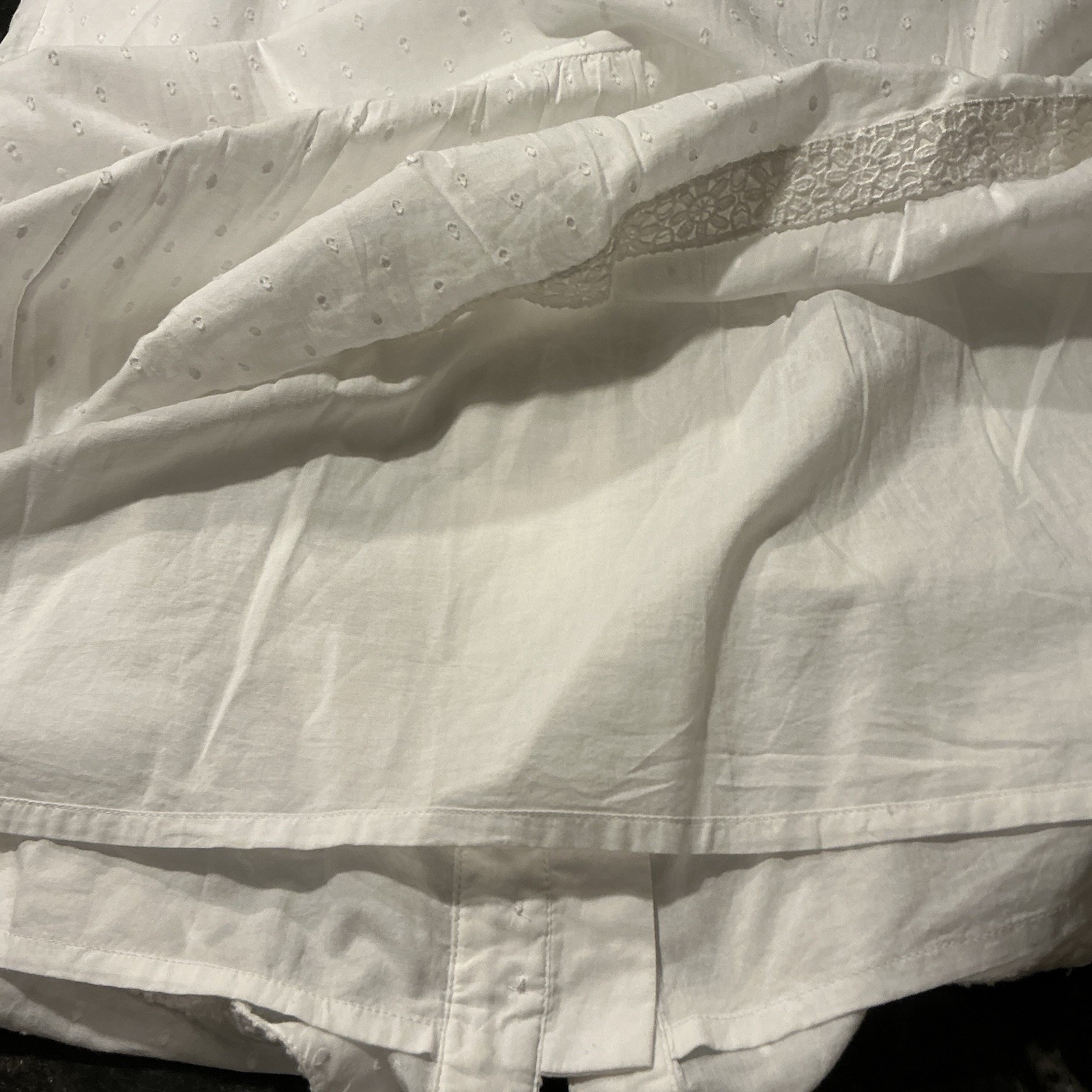 Vineyard Vines White Square Neck Button Front Tie Strap Short Sundress XS