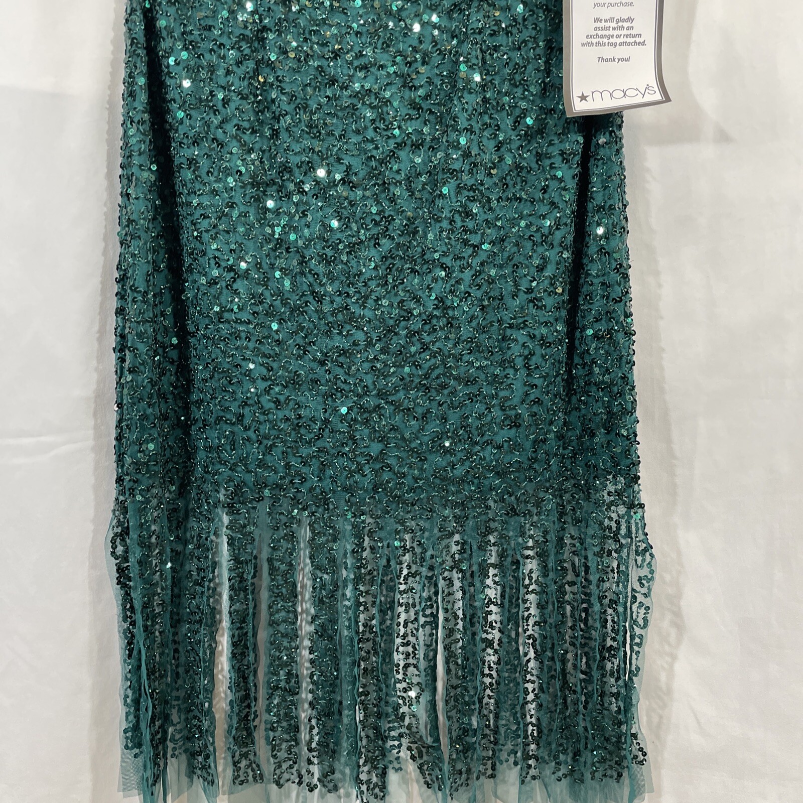 NWT Adrianna Papell [ 8 ] Beaded Short Dress in Dark Jade Green #G837