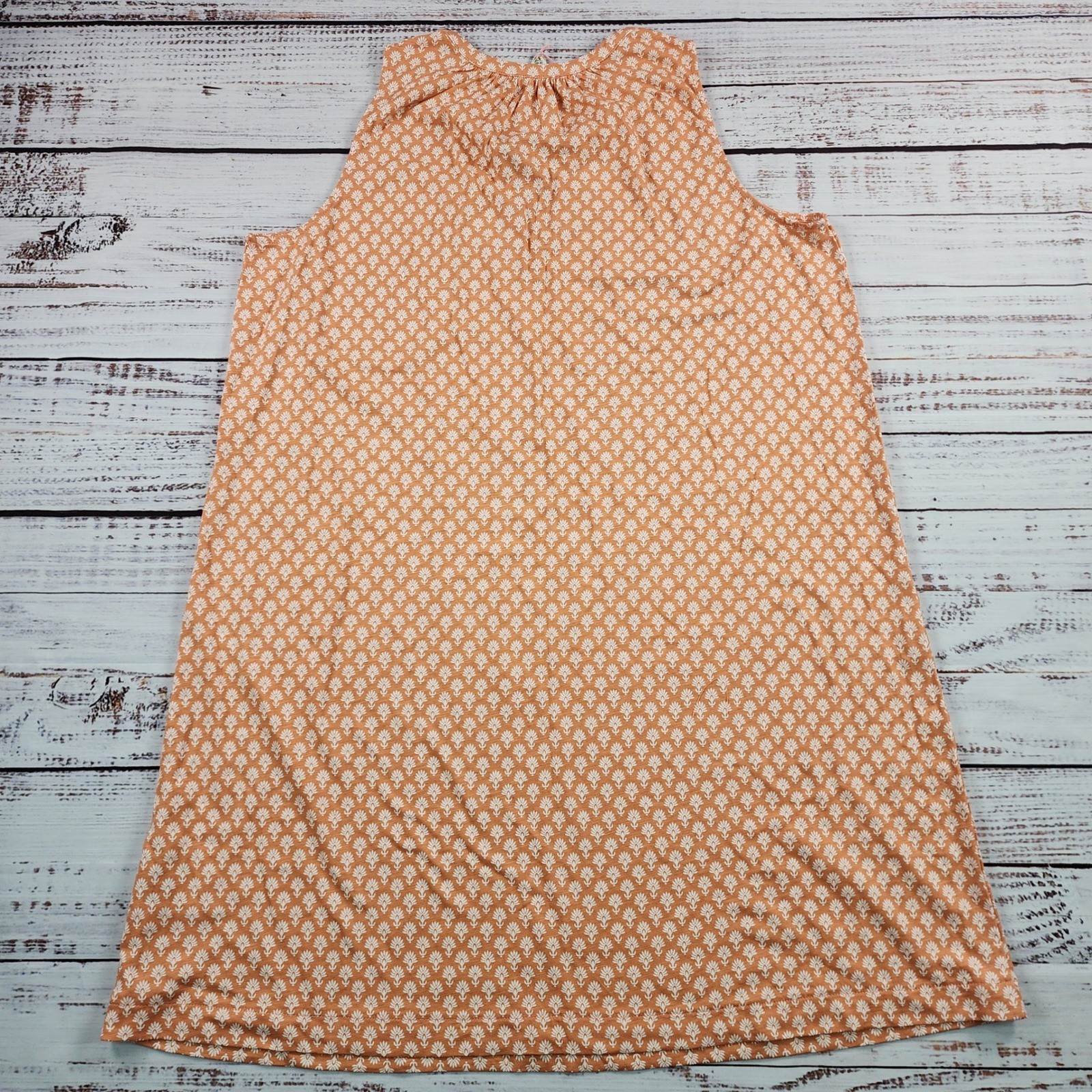 NWT Boden Notch-Neck Jersey Dress Orange Fan Print Tencel Modal 12R