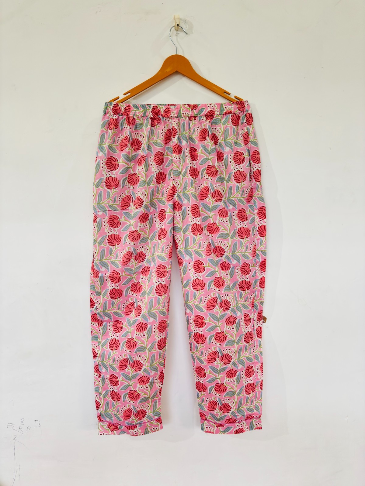 Flofal Print Cotton Pajama Set:Summer Loungewear night wear for woman’s giftitem
