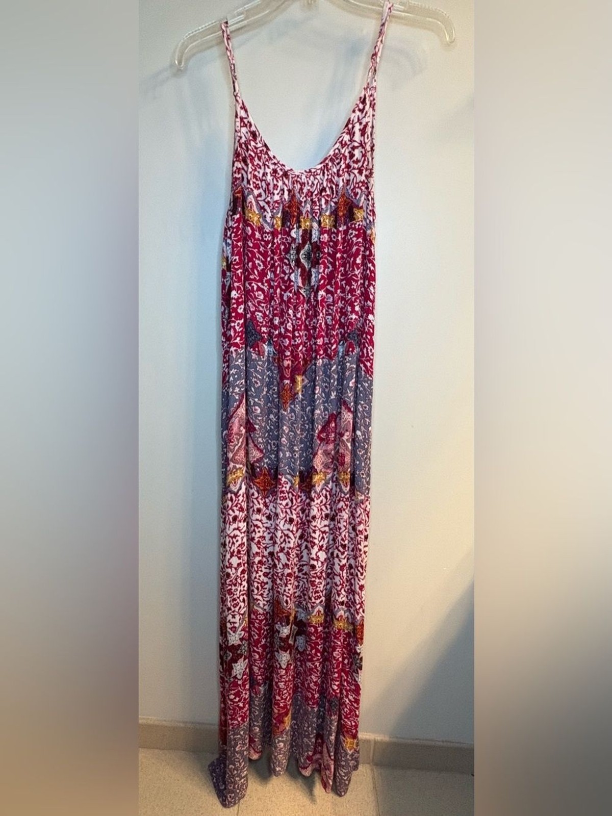 Maxi Dress Adjustable Straps Size Medium Flowy Coverup