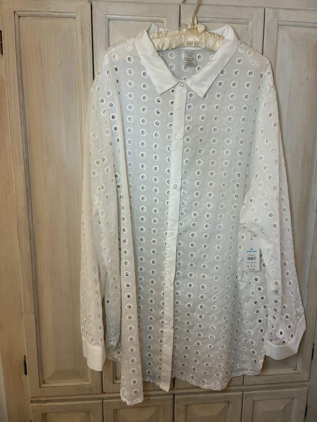 Time and Tru Women’s Plus Eyelet Coverup Shirt Dress Size 2X (20-22W)