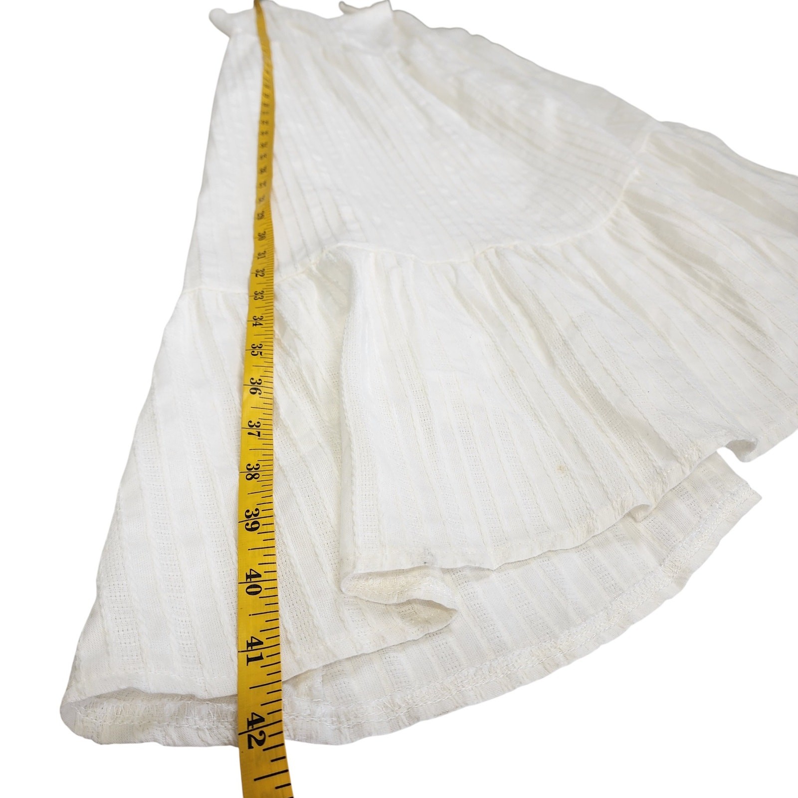 Lost + Wander Womens Asymmetrical Midi Dress Size Medium White Boho Bridal Beach