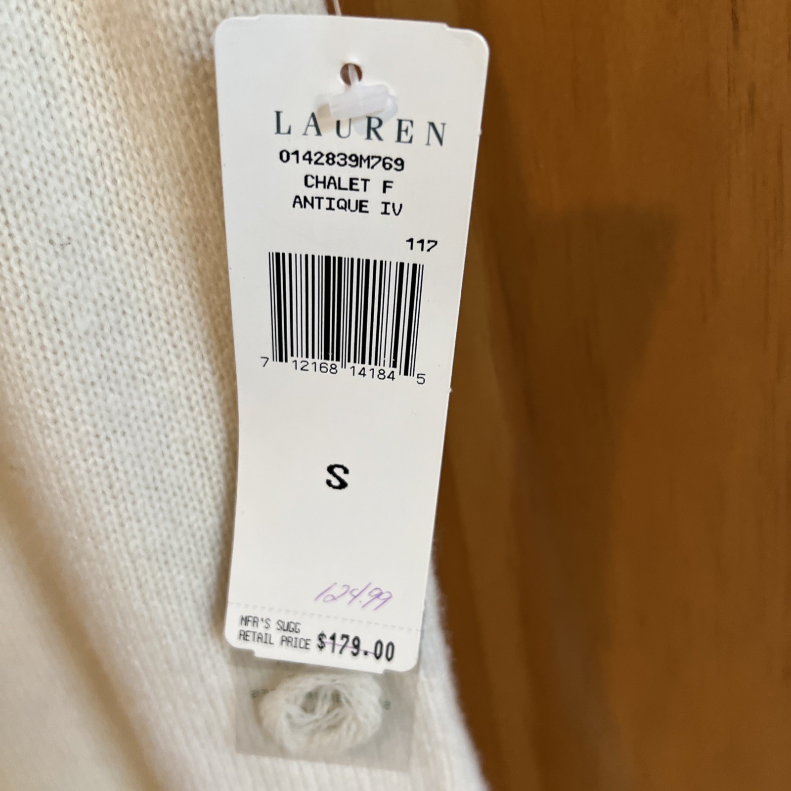 LAUREN RALPH LAUREN Ivory Cream Wool & Cashmere Sweater Dress Size Small W/ Tags
