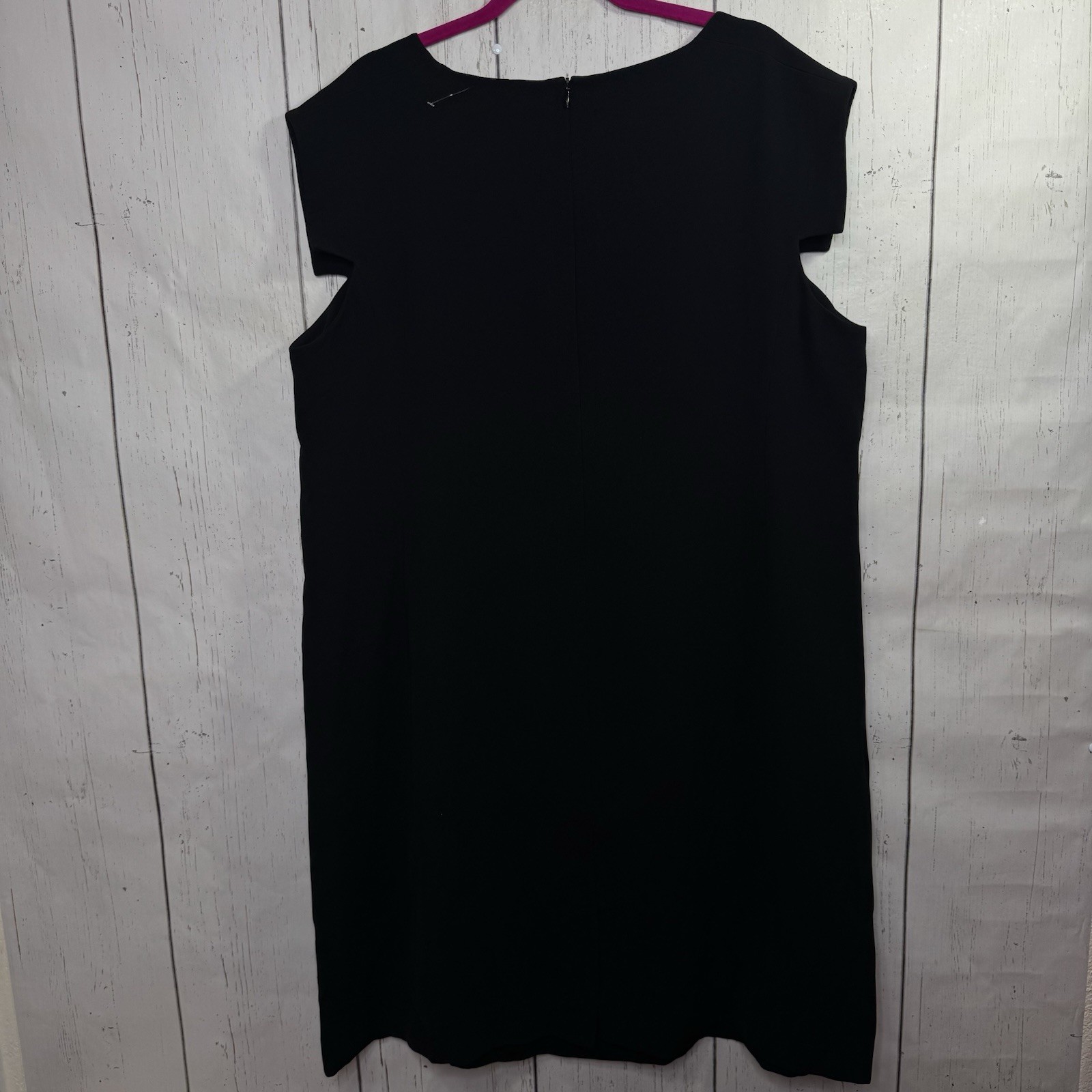 MM.LaFleur Black Sheath Dress 3X Minimalist Career Office Business Zip Back