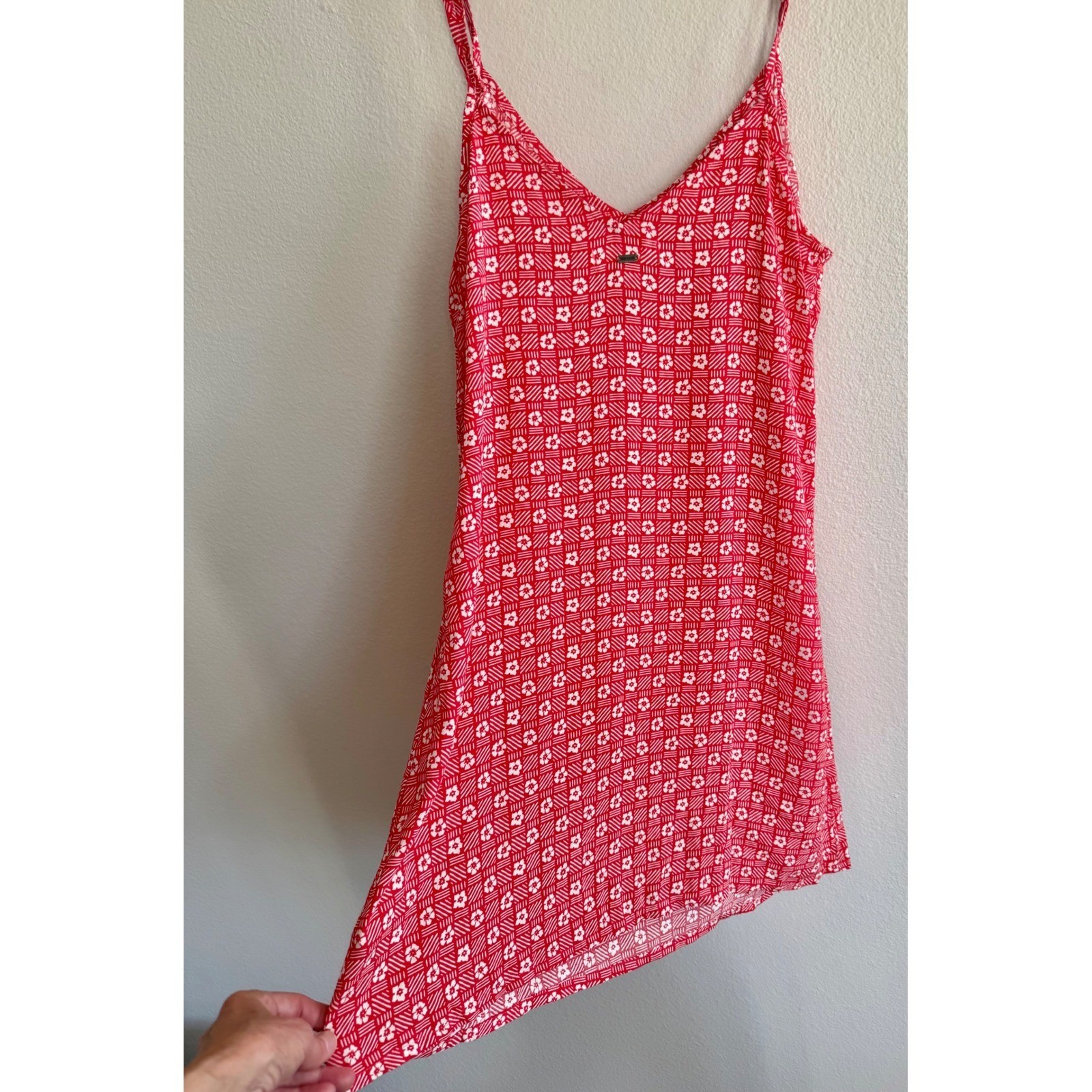 Rip Curl Juniors’ Cala Mayor Tie-Strap Mini Dress Size M Red White Y2k Summer
