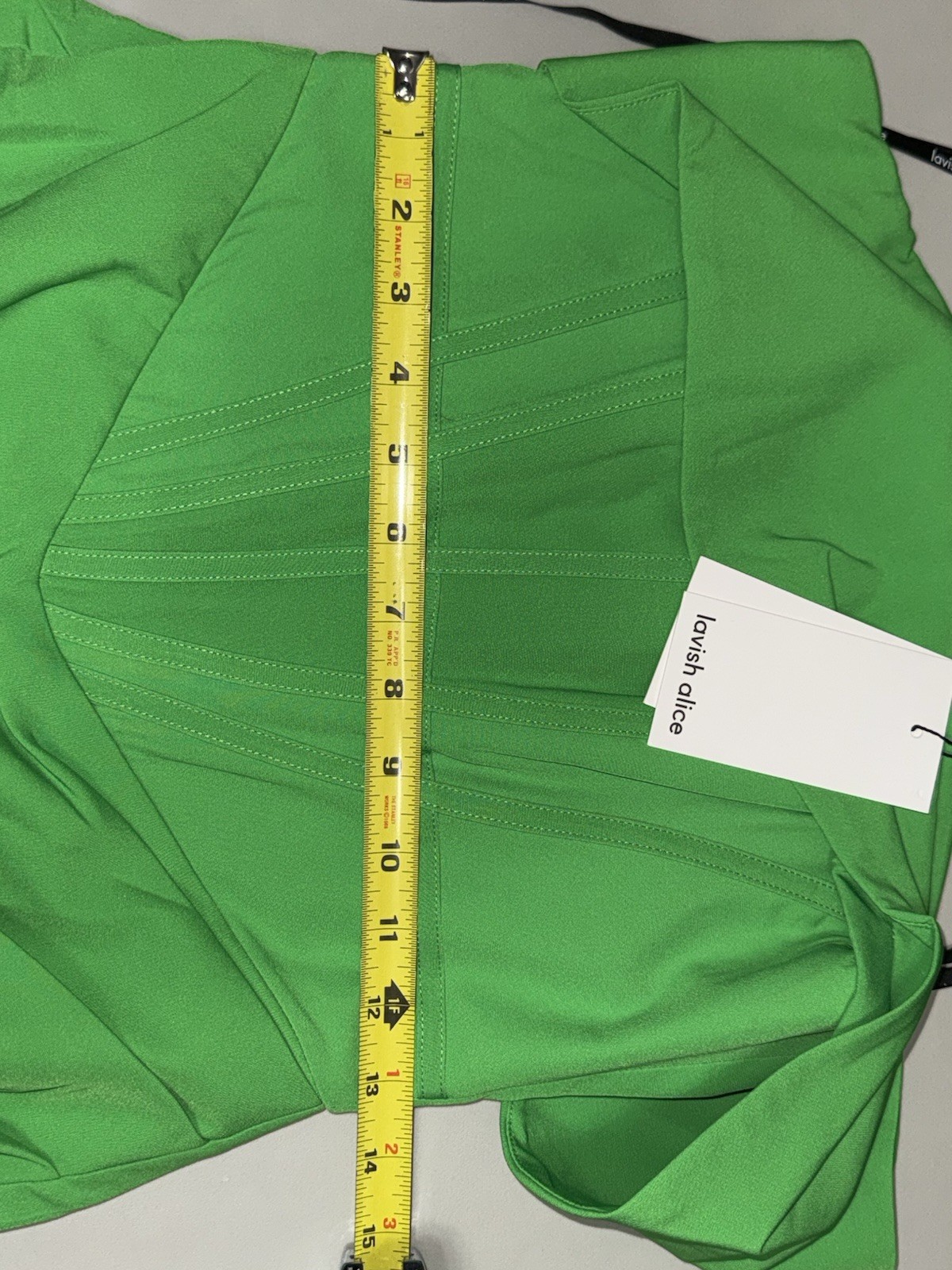 Lavish Alice Off Shoulder Drape Wrap Midi Dress Green US 6