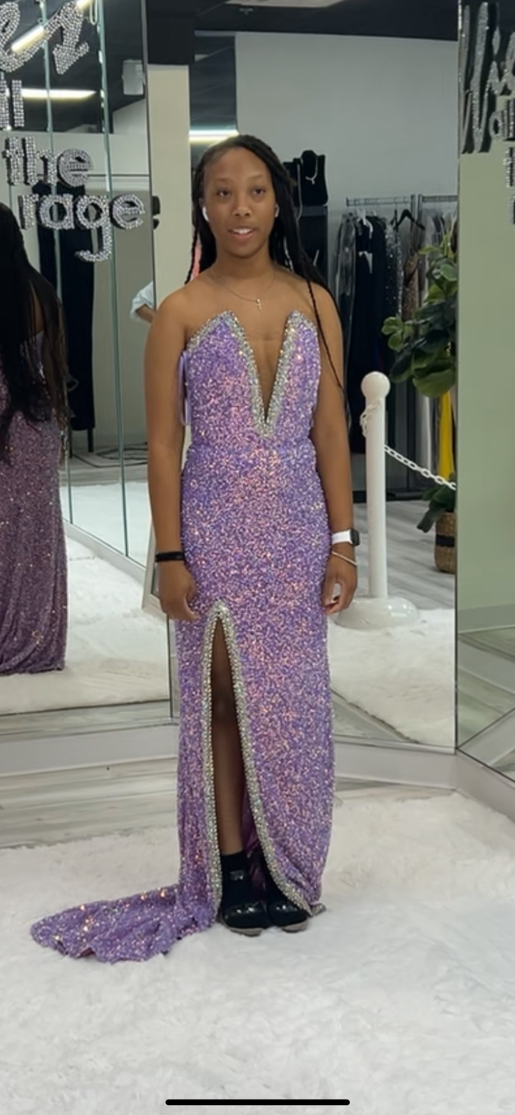 formal dress size 6 long, side split
