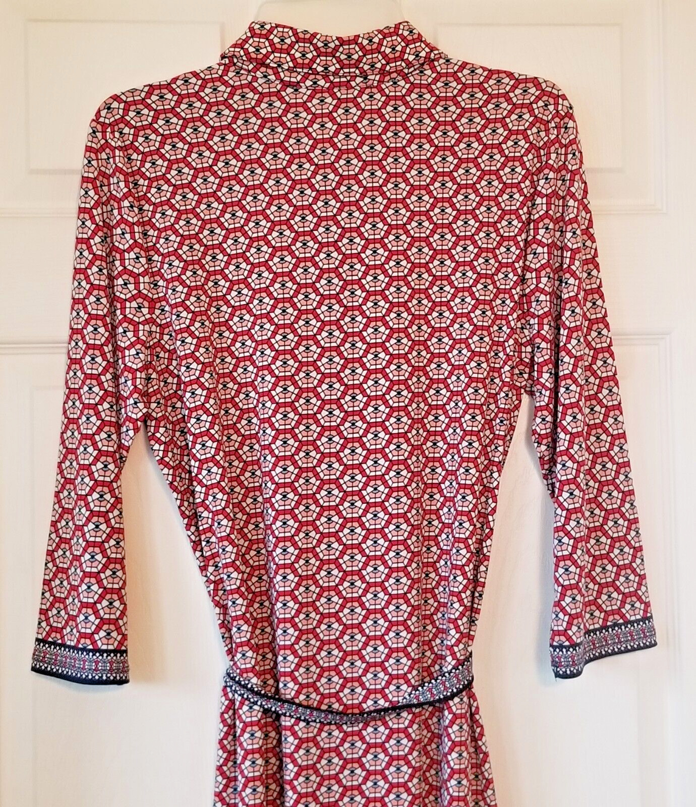 MAX EDITION Multicolor Print Shirt Dress 3/4 Sleeve Belted Career Office Size M