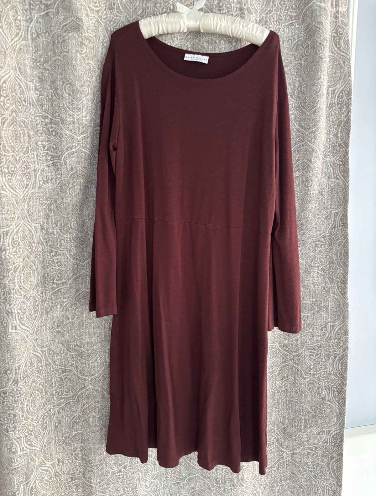 Bryn Walker Women Size M Burgundy Solid Knit A-Line Scoop Neck Bell Sleeve