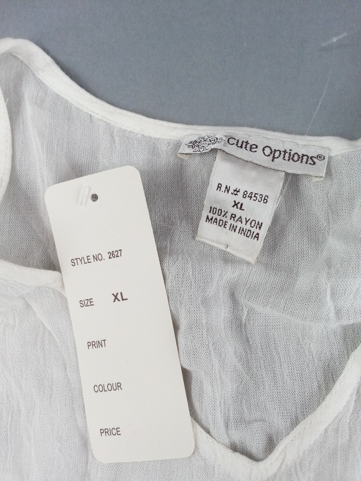 NWT Cute Options Womens XL Ombre Rayon Beach Dress White Beach Tassel Drawstring