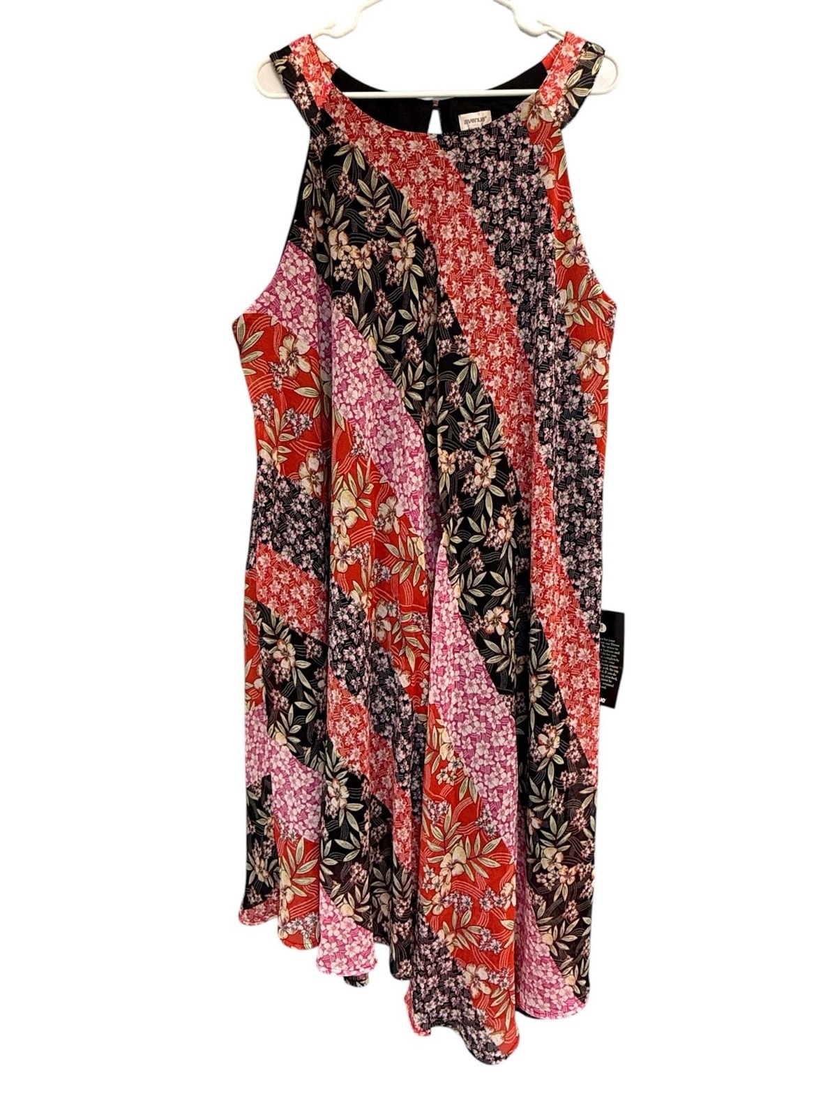 Avenue Floral Mixed Patchwork Sleeveless Halter Neck Dress