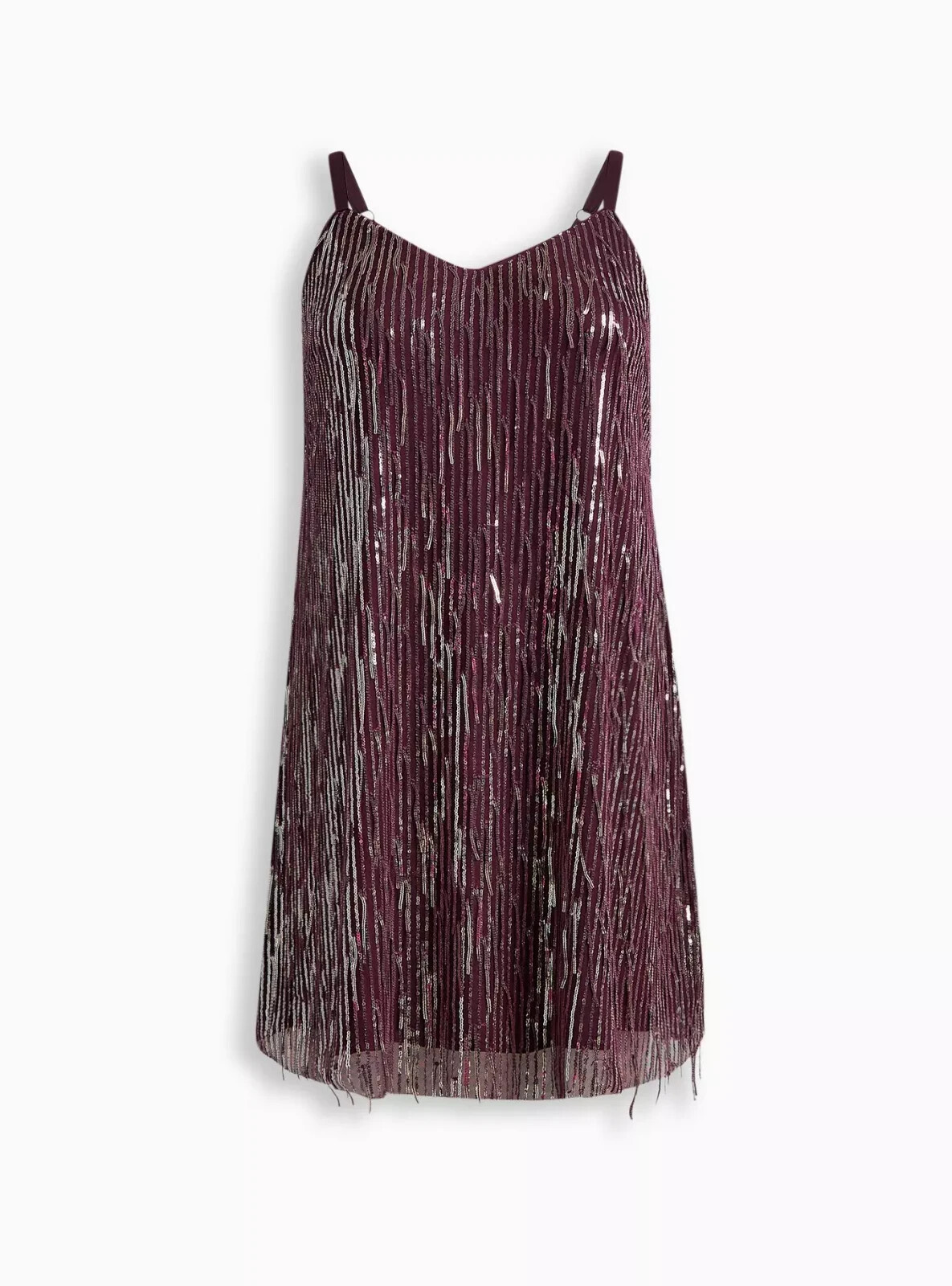 Torrid Mini Sequin Fringe Shift Silhouette Dress Purple 4 4X 26 #A99768