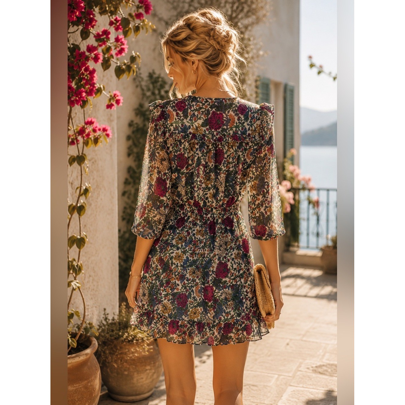 Veronica Beard Marilla Silk Floral Mini Dress 2 Ruched romantic sheer guest fem