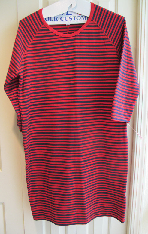 MERONA DRESS~REDUCED~NEW WITH TAGS~RED/BLUE STRIPE COTTON WOMANS XXL/TTG~FREE H
